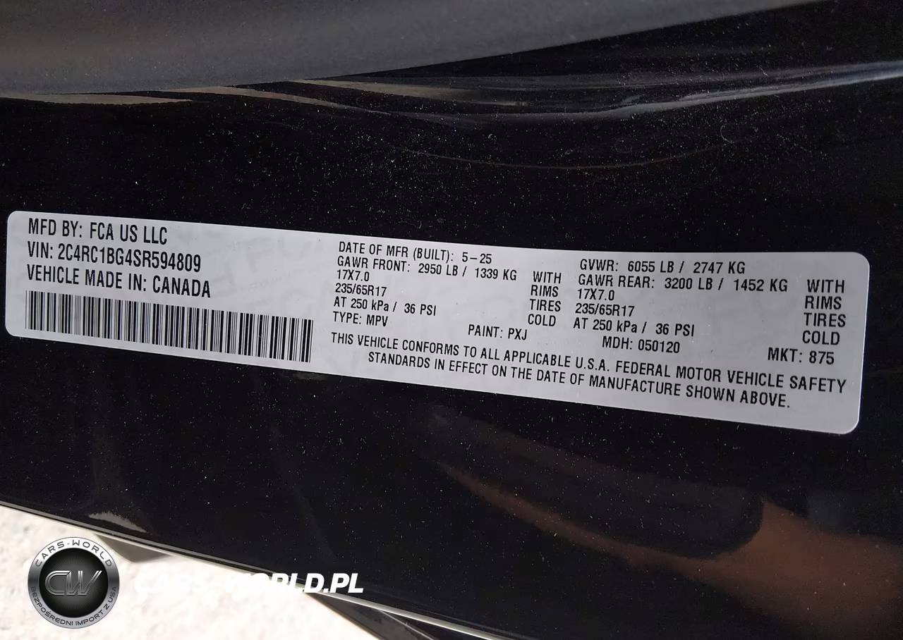 2025 Chrysler Pacifica Select VIN:2C4RC1BG4SR594809 - 9