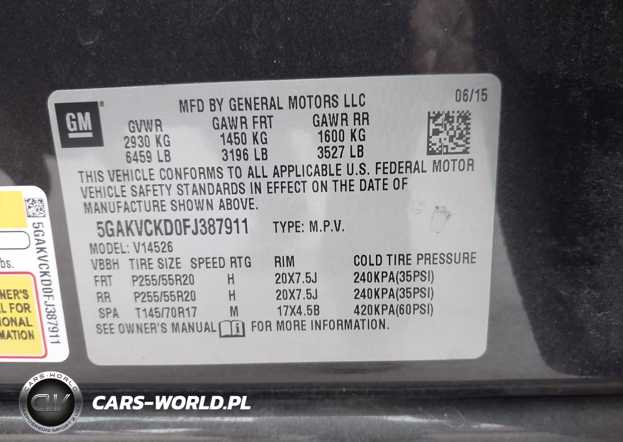 2015 Buick Enclave Premium VIN:5GAKVCKD0FJ387911 - 9