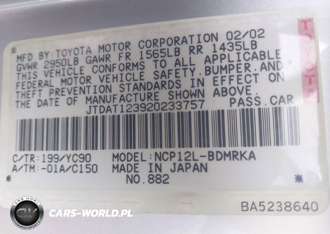 2002 Toyota Echo VIN:JTDAT123920233757 - 9
