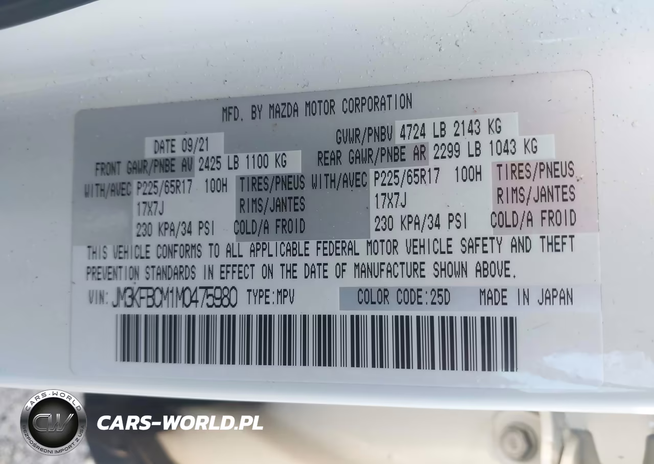 2021 Mazda Cx-5 Touring VIN:JM3KFBCM1M0475980 - 9