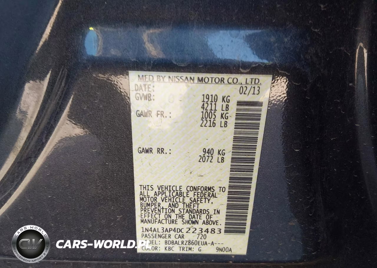 2013 Nissan Altima 2.5 S VIN:1N4AL3AP4DC223483 - 9