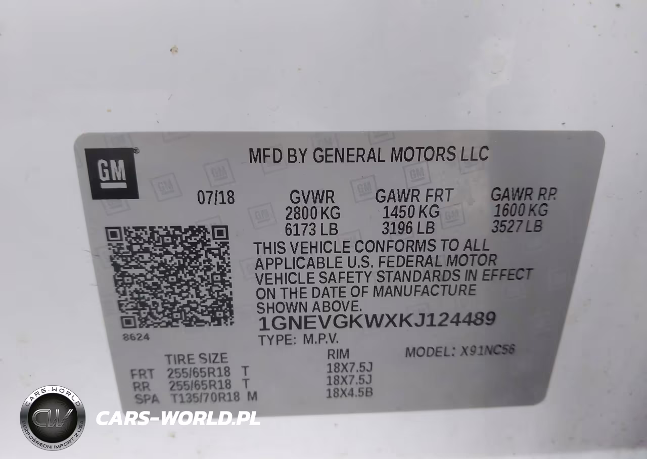 2019 Chevrolet Traverse 1Lt VIN:1GNEVGKWXKJ124489 - 9
