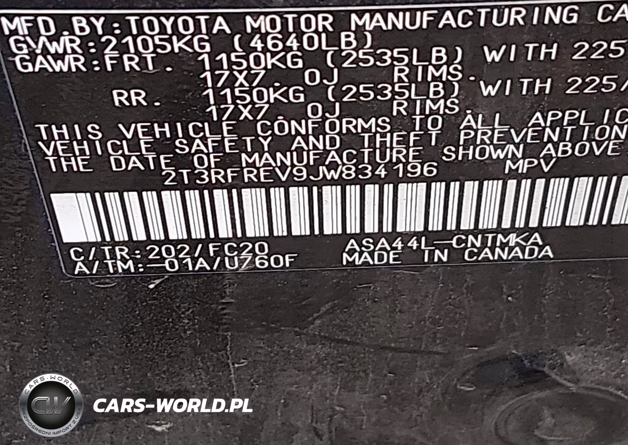 2018 Toyota Rav4 Xle VIN:2T3RFREV9JW834196 - 9