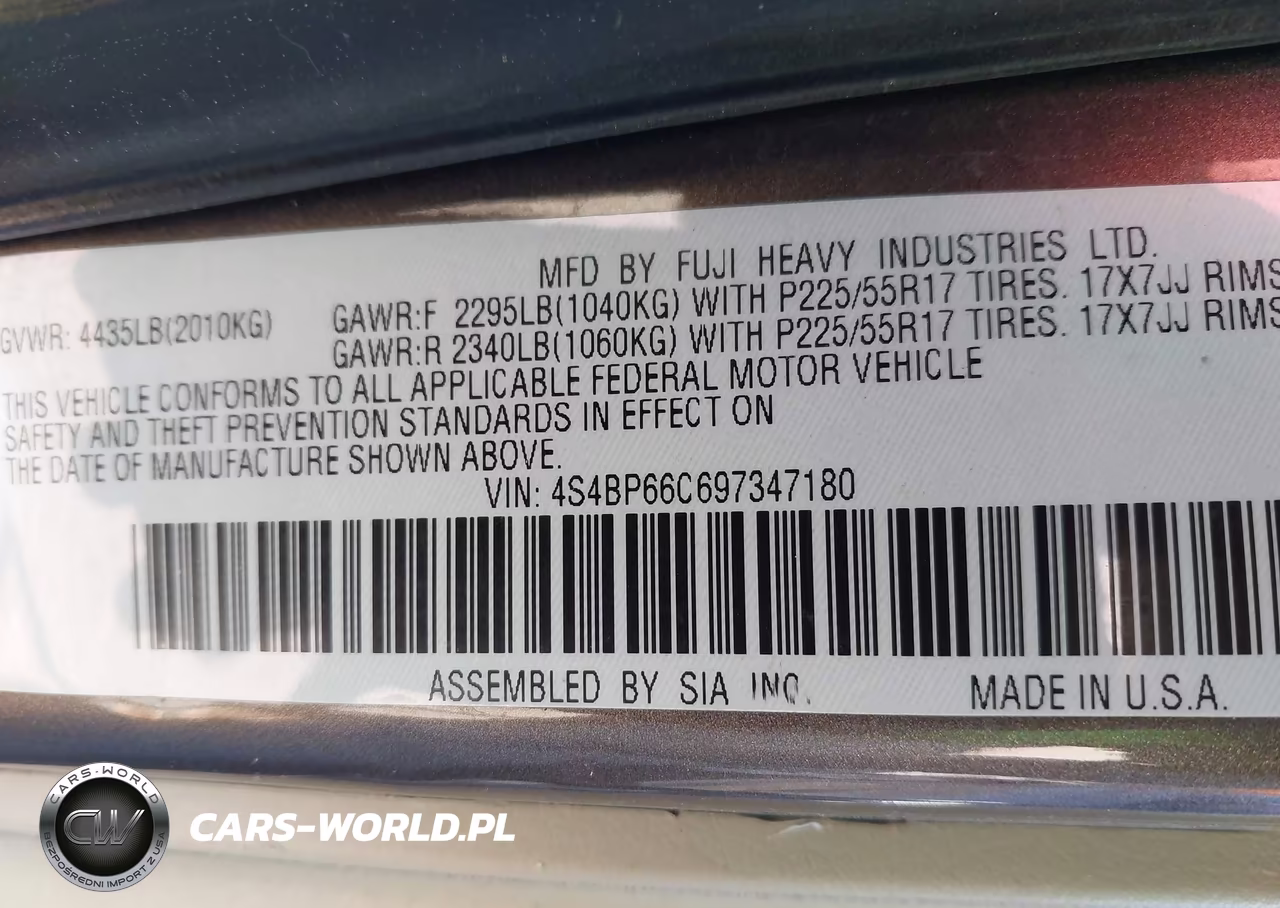 2009 Subaru Outback 2.5I Limited VIN:4S4BP66C697347180 - 9