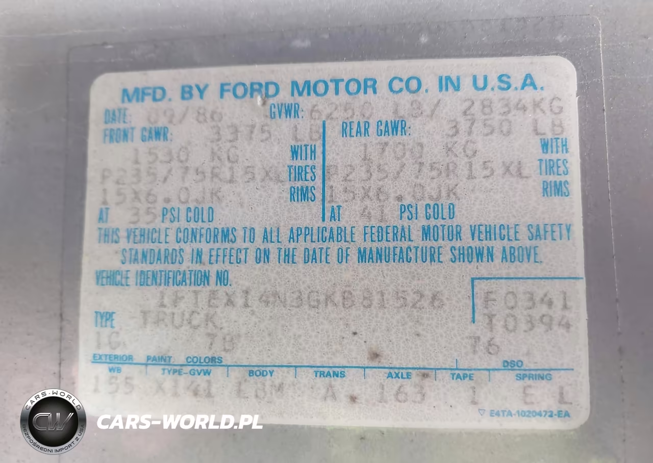 1986 Ford F150 VIN:1FTEX14N3GKB81526 - 9