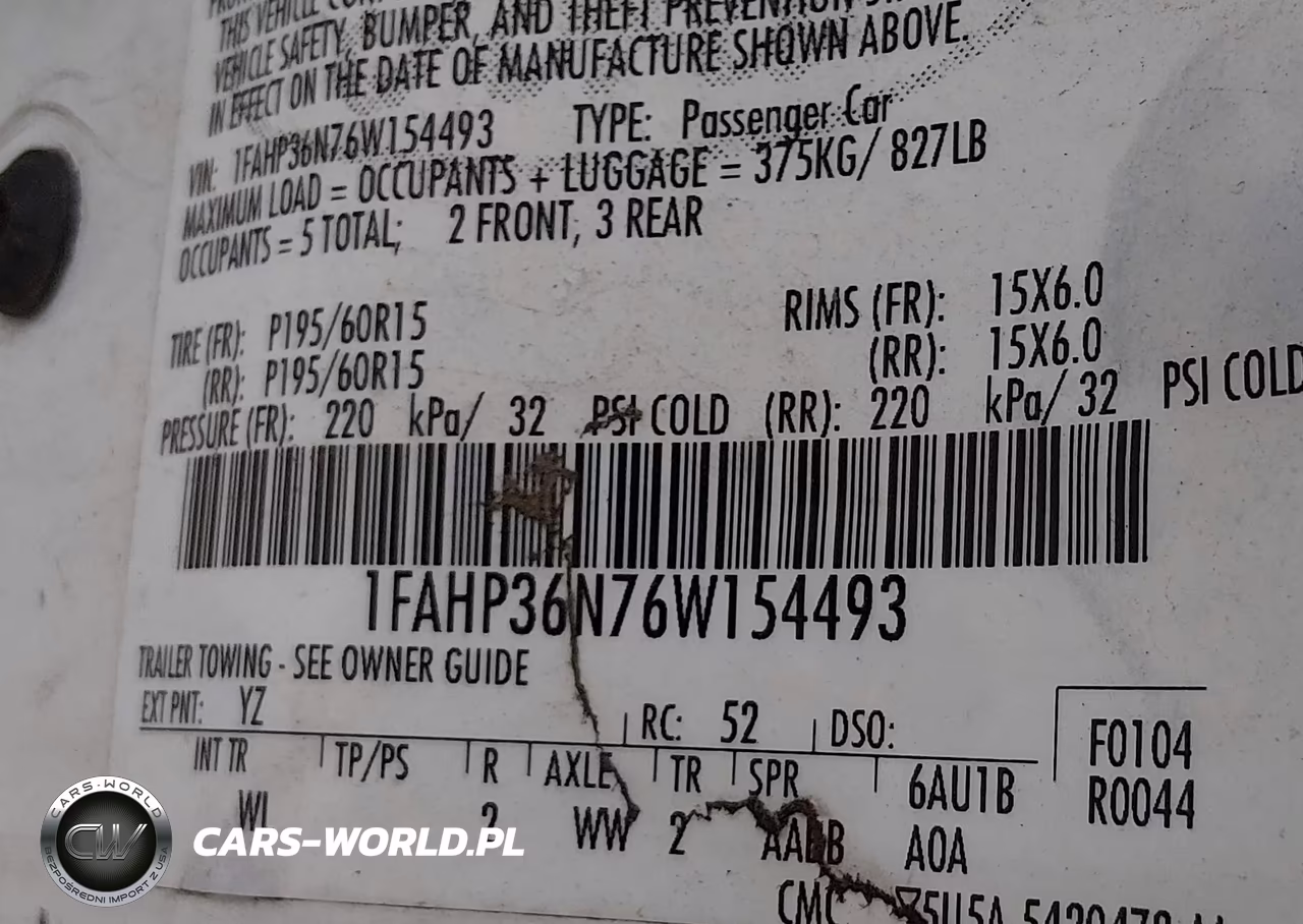 2006 Ford Focus Zxw VIN:1FAHP36N76W154493 - 9