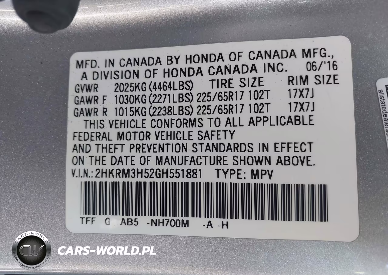 2016 Honda Cr-V Ex VIN:2HKRM3H52GH551881 - 9