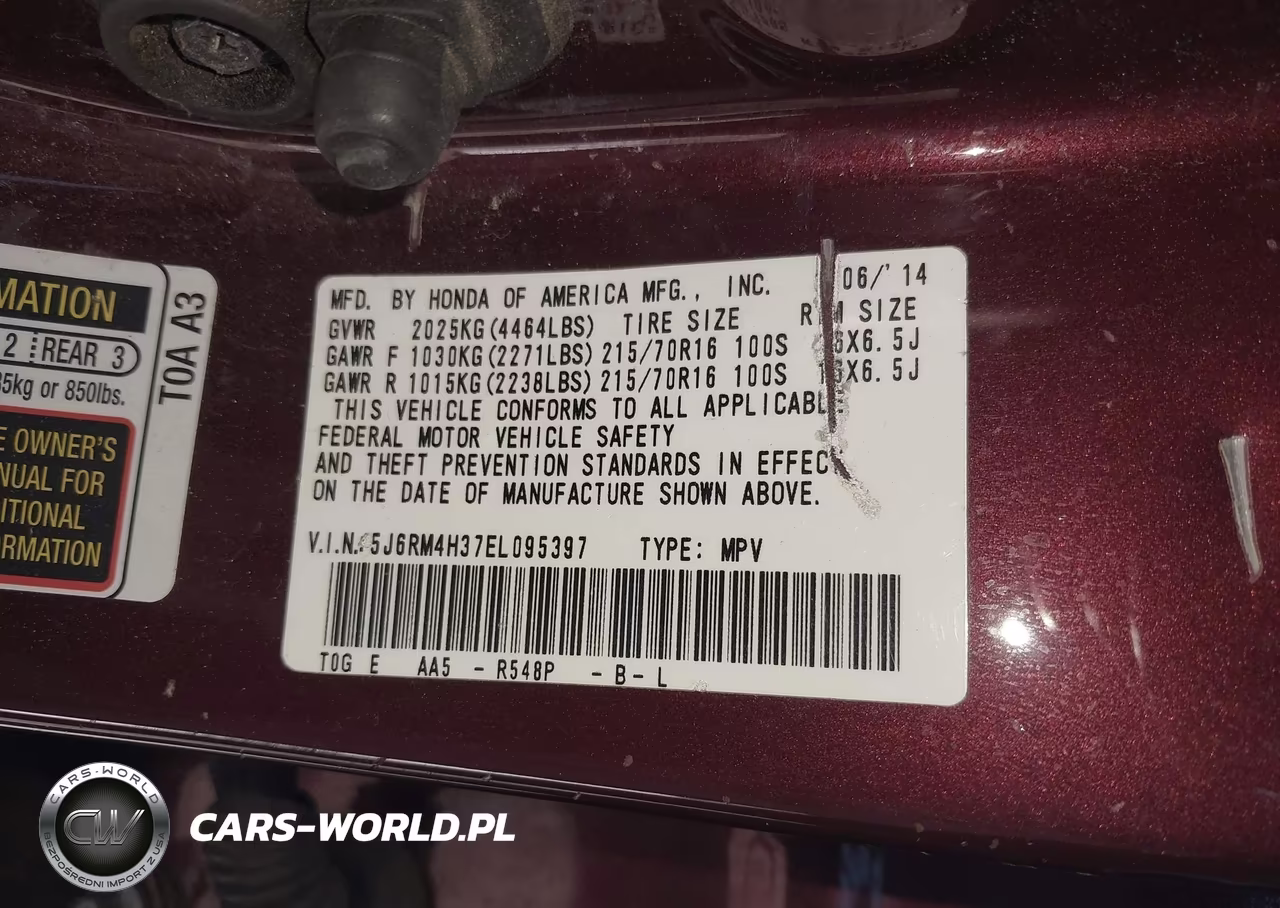 2014 Honda Cr-V Lx VIN:5J6RM4H37EL095397 - 9