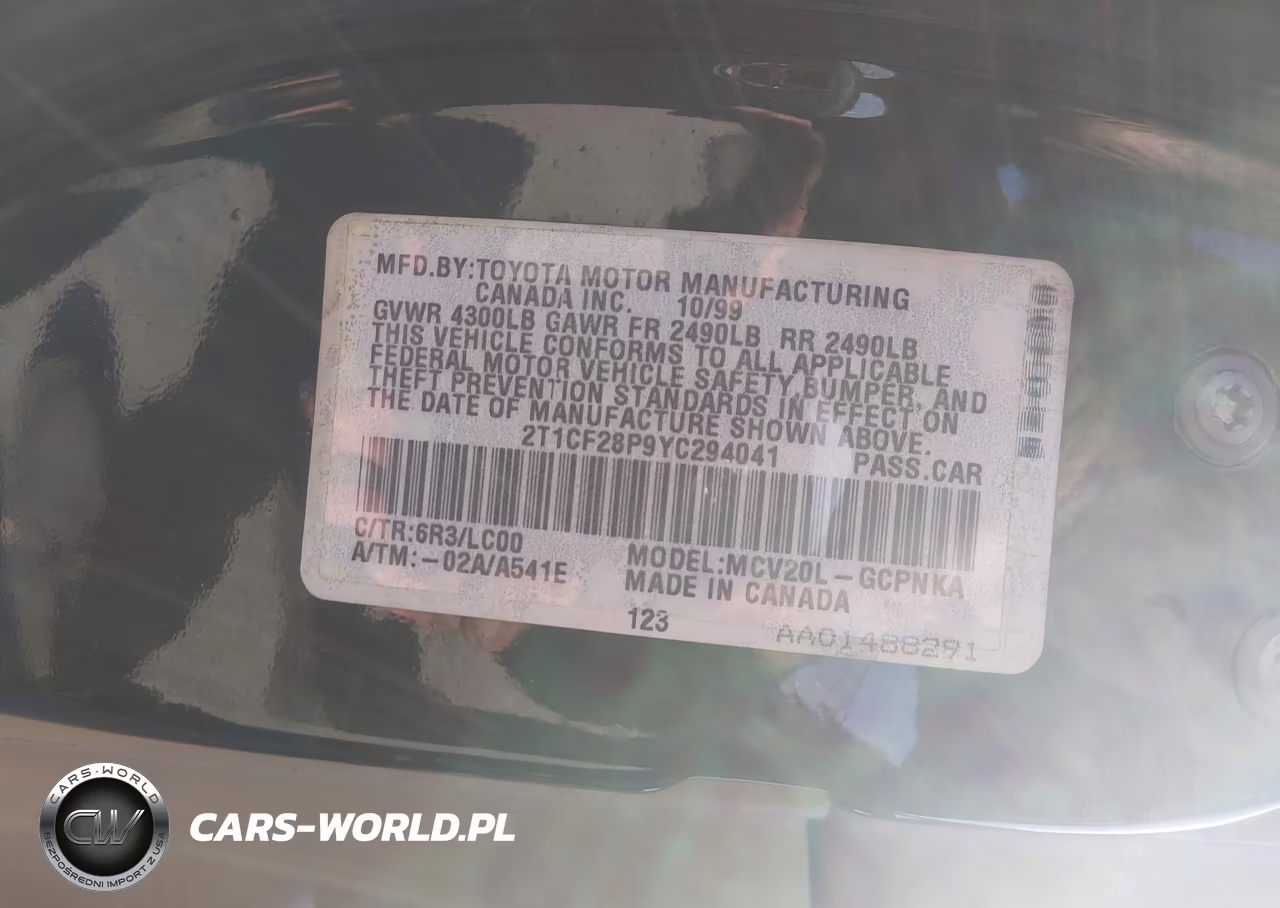 2000 Toyota Camry Solara Sle V6 VIN:2T1CF28P9YC294041 - 9