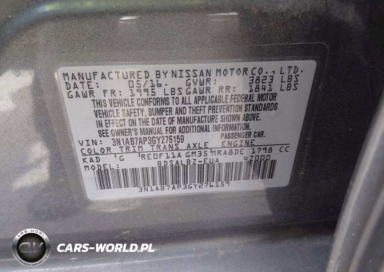 2016 Nissan Sentra Fe+ S-S-Sl-Sr-Sv VIN:3N1AB7AP3GY276159 - 9
