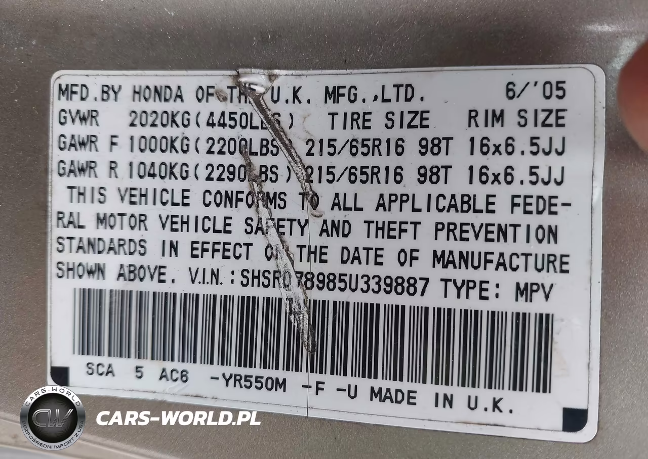 2005 Honda Cr-V Se VIN:SHSRD78985U339887 - 9
