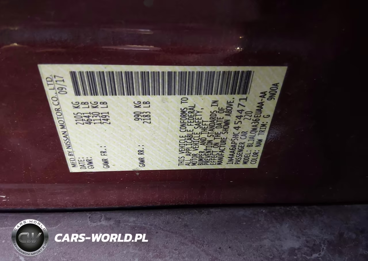 2017 Nissan Maxima 3.5 S VIN:1N4AA6AP5HC454471 - 9