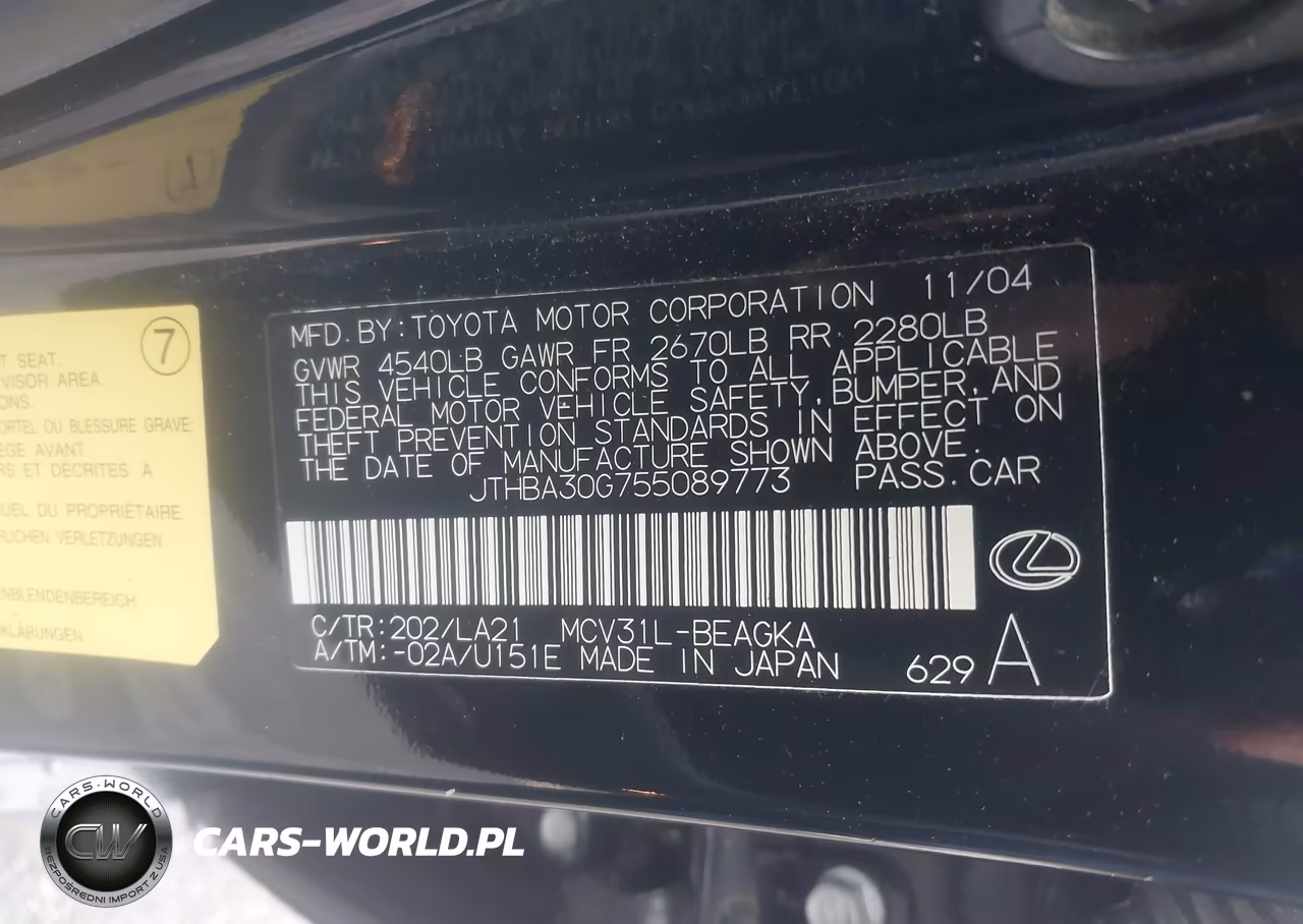2005 Lexus Es 330 VIN:JTHBA30G755089773 - 9