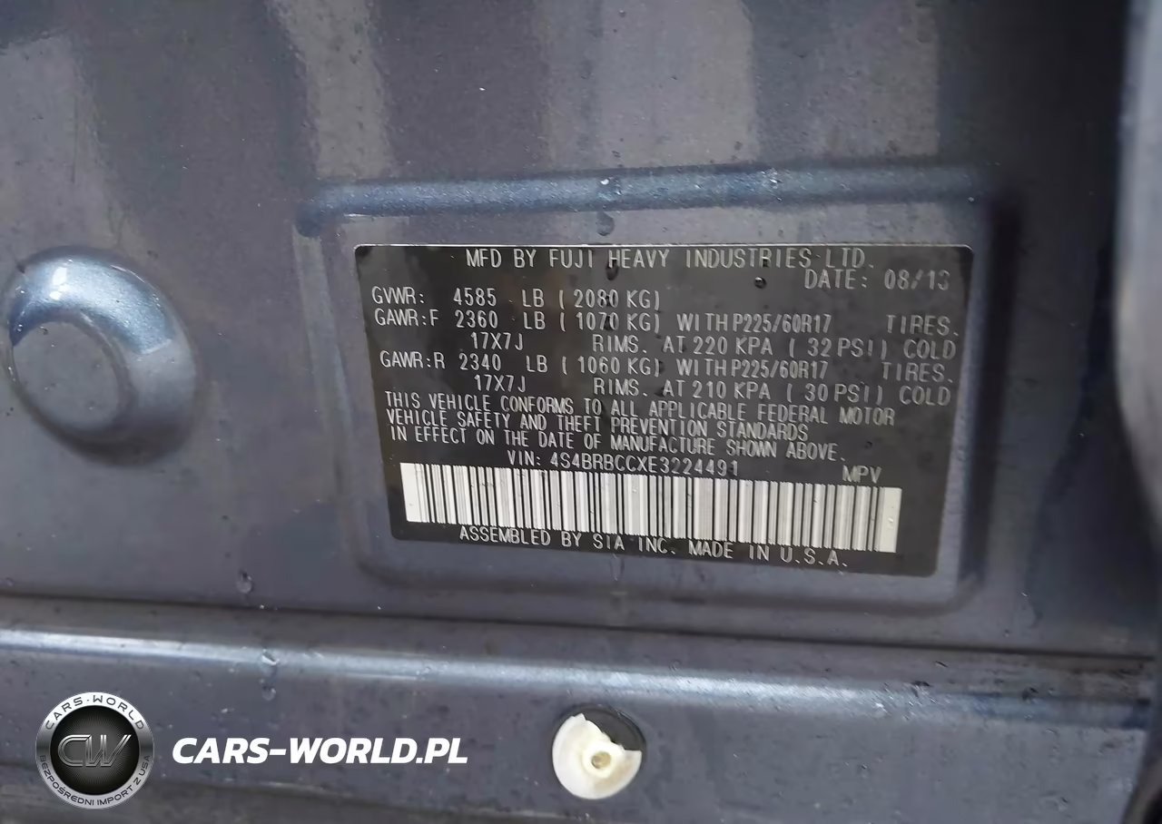 2014 Subaru Outback 2.5I Premium VIN:4S4BRBCCXE3224491 - 9
