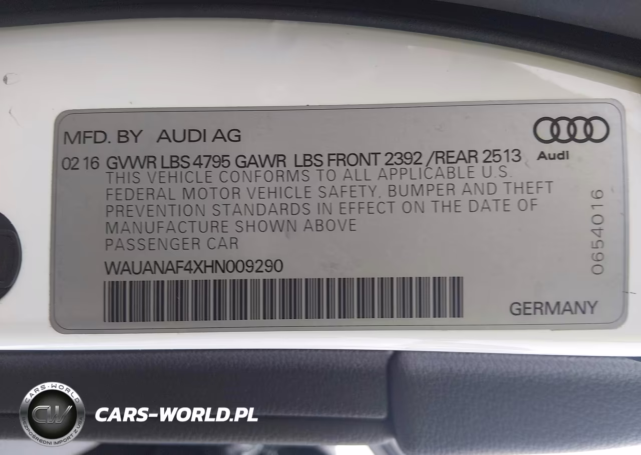2017 Audi A4 2.0T Premium VIN:WAUANAF4XHN009290 - 9