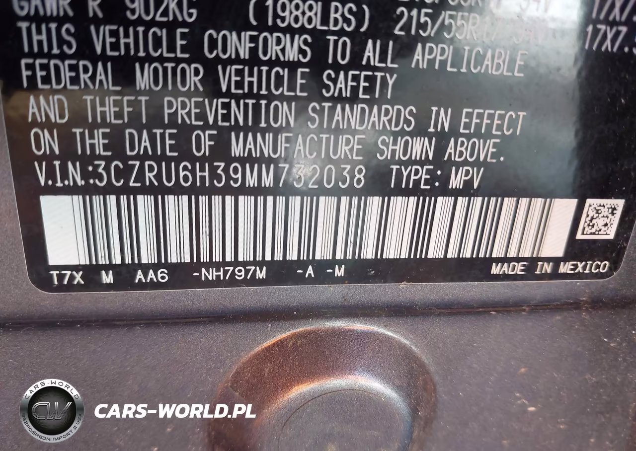2021 Honda Hr-V Awd Lx VIN:3CZRU6H39MM732038 - 9