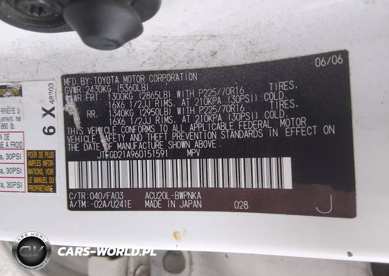 2006 Toyota Highlander VIN:JTEGD21A960151591 - 9