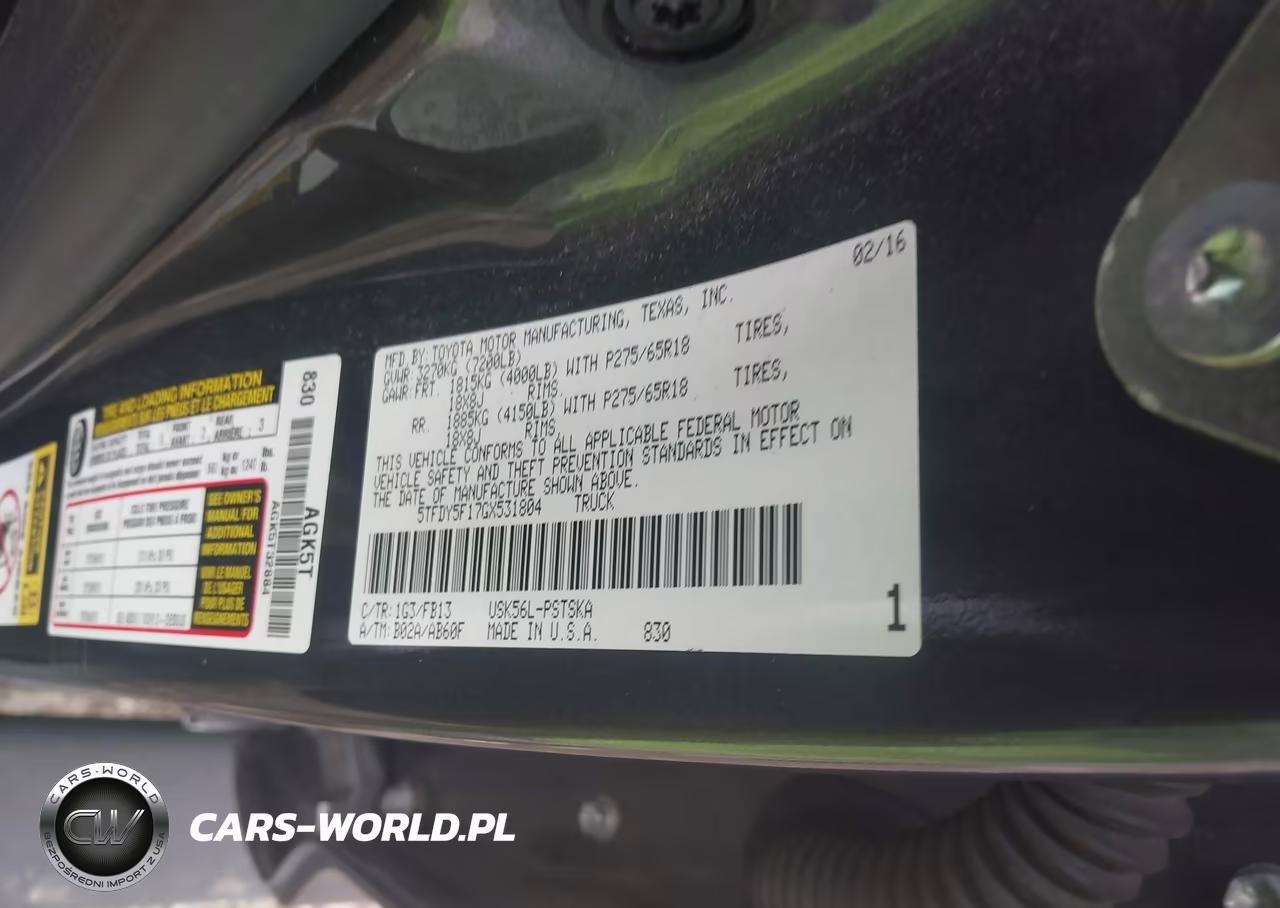 2016 Toyota Tundra Sr5 5.7L V8 VIN:5TFDY5F17GX531804 - 9