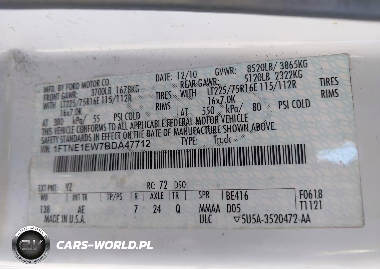 2011 Ford E-150 Commercial VIN:1FTNE1EW7BDA47712 - 9
