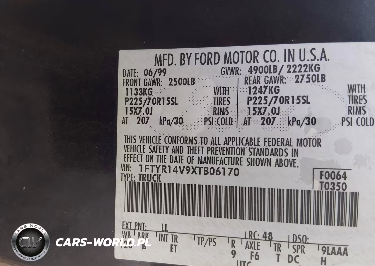 1999 Ford Ranger Xl-Xlt VIN:1FTYR14V9XTB06170 - 9