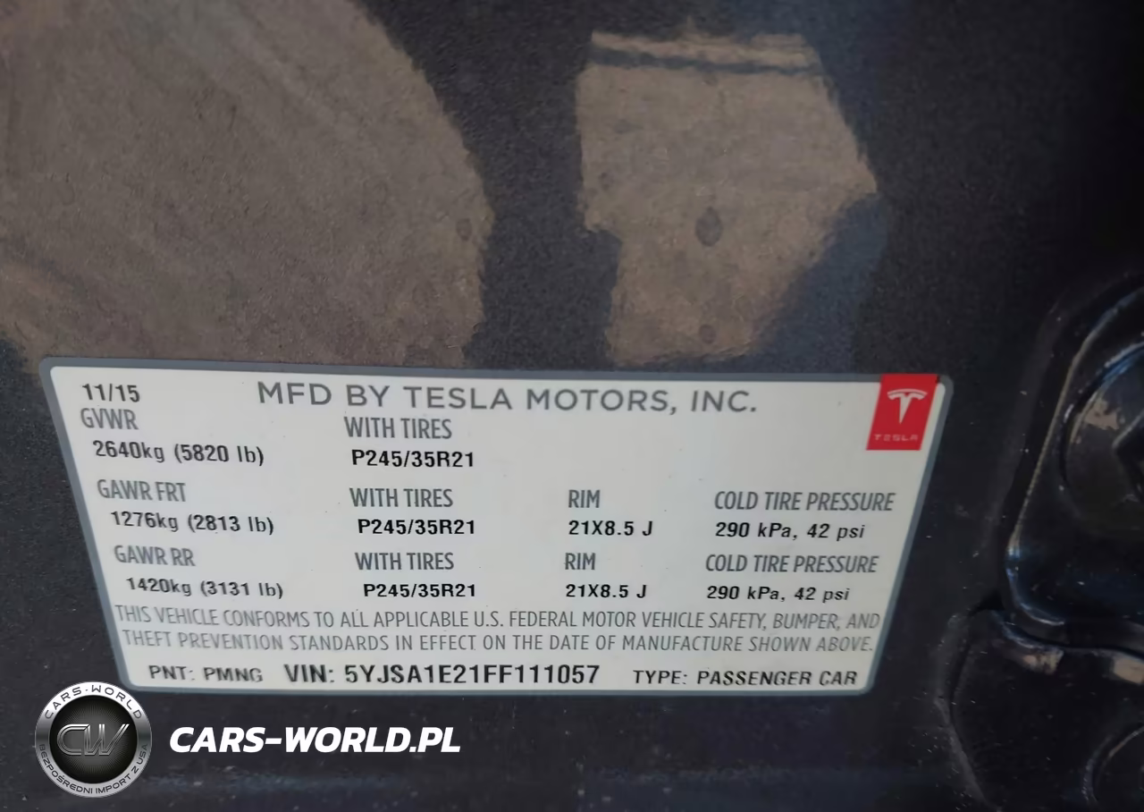 2015 Tesla Model S 70D-85D-P85D VIN:5YJSA1E21FF111057 - 9