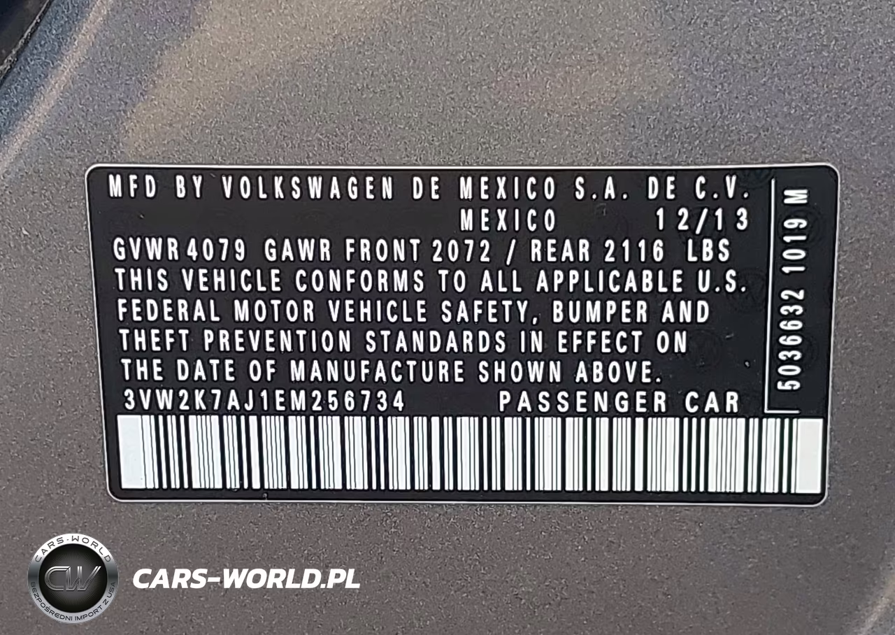 2014 Volkswagen Jetta 2.0L S VIN:3VW2K7AJ1EM256734 - 9