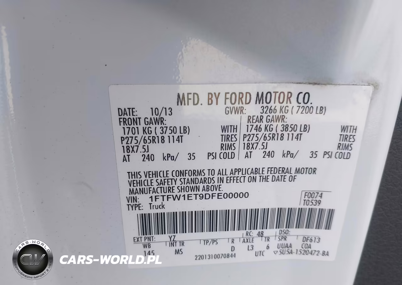 2013 Ford F-150 Xlt VIN:1FTFW1ET9DFE00000 - 9