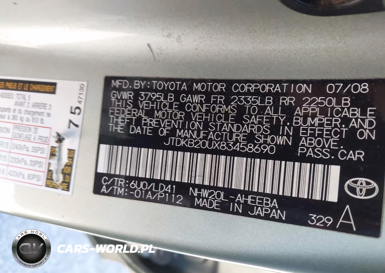 2008 Toyota Prius VIN:JTDKB20UX83458690 - 9