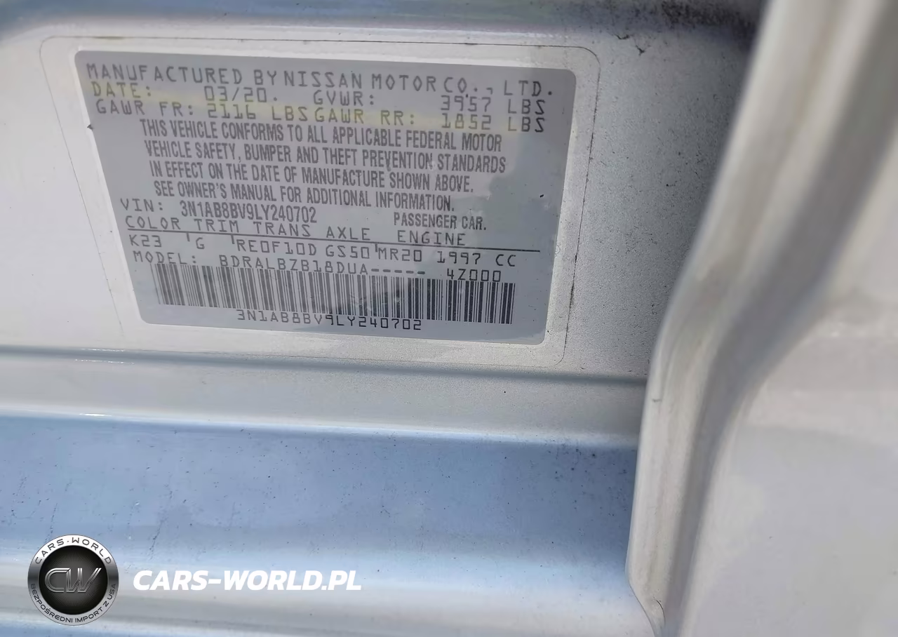 2020 Nissan Sentra S Xtronic Cvt VIN:3N1AB8BV9LY240702 - 9