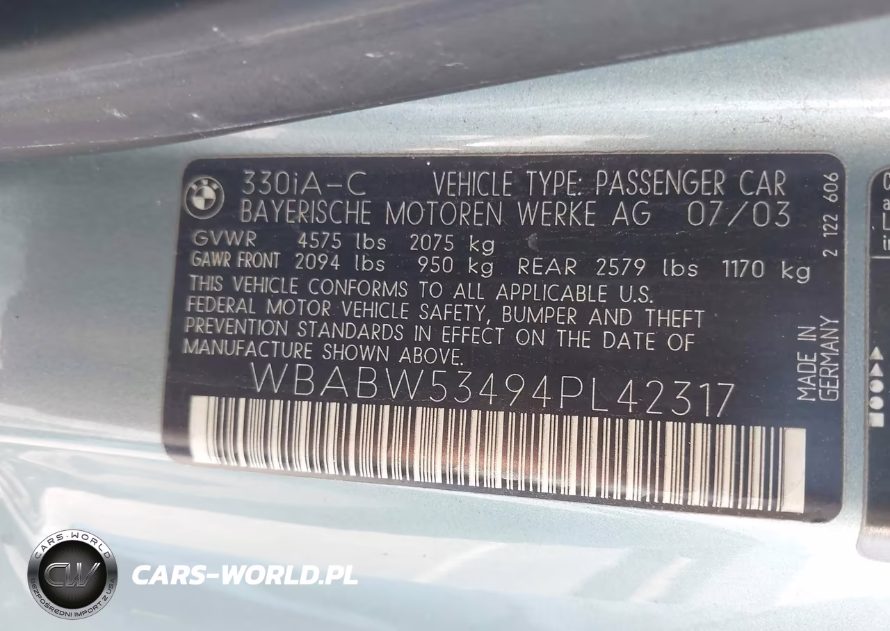 2004 BMW 330Ci VIN:WBABW53494PL42317 - 9