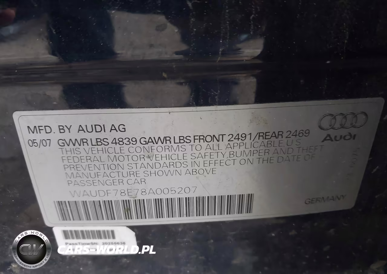 2008 Audi A4 2.0T VIN:WAUDF78E78A005207 - 9