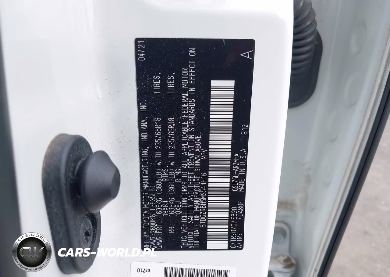 2021 Toyota Highlander Xle VIN:5TDGZRBH5MS541916 - 9