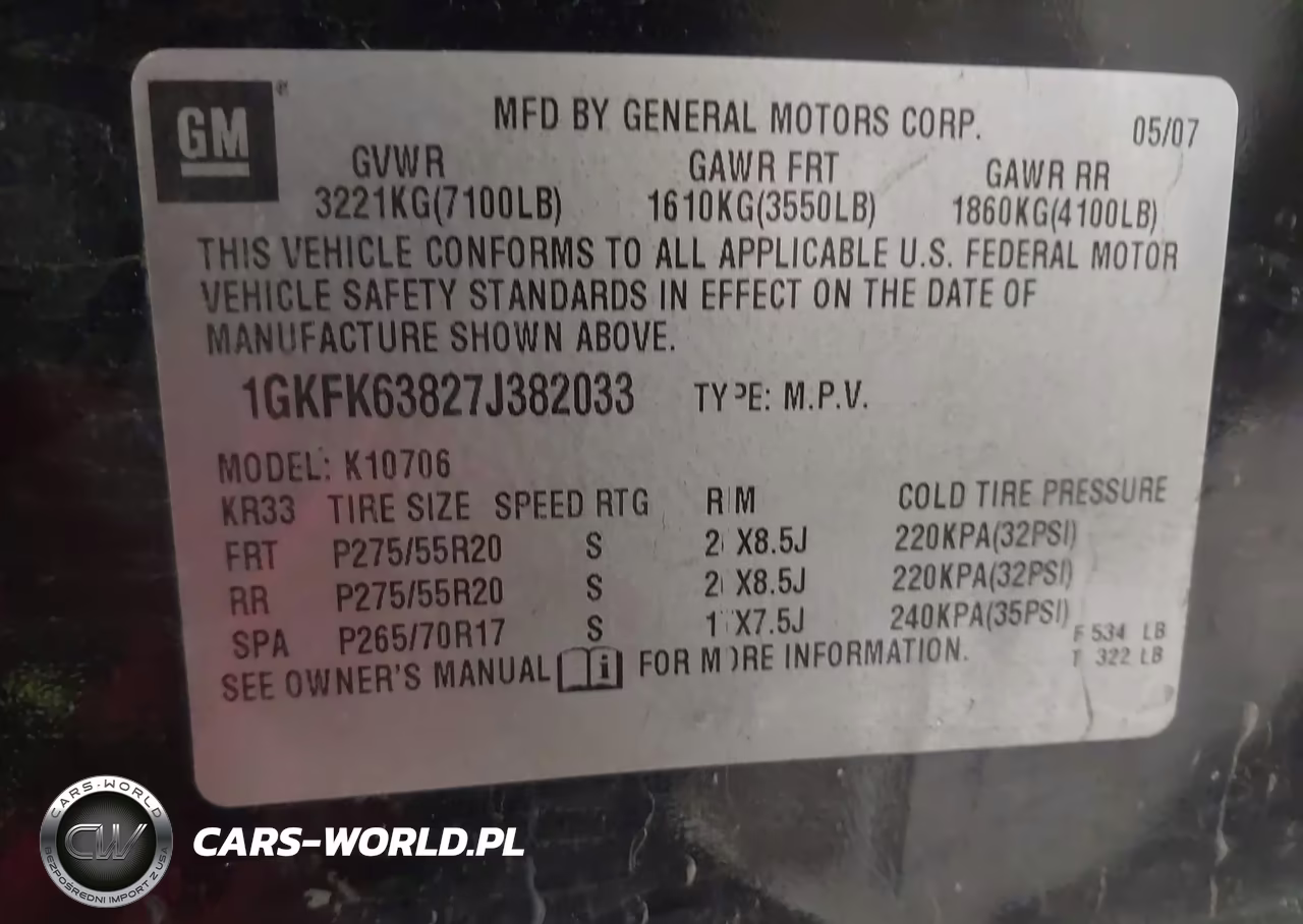 2007 GMC Yukon Denali VIN:1GKFK63827J382033 - 9