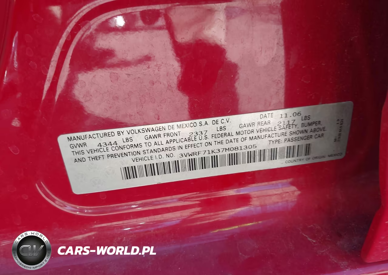 2007 Volkswagen Jetta 2.5 VIN:3VWRF71K37M081305 - 9