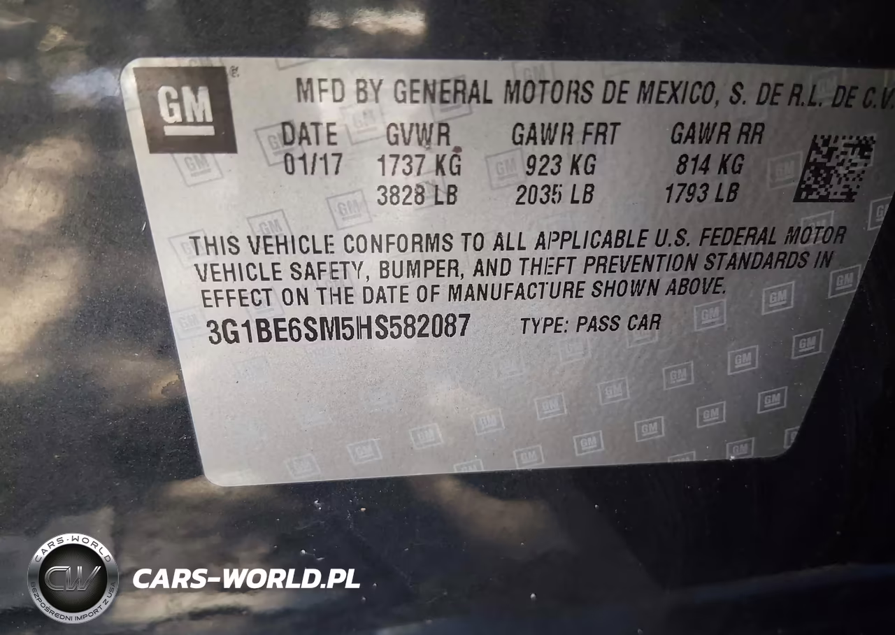2017 Chevrolet Cruze Lt Auto VIN:3G1BE6SM5HS582087 - 9