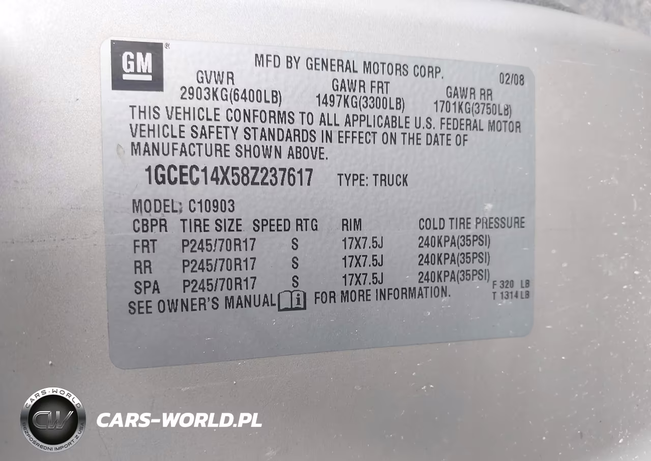2008 Chevrolet Silverado 1500 Work Truck VIN:1GCEC14X58Z237617 - 9