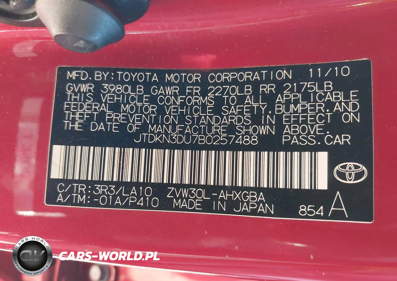 2011 TOYOTA PRIUS VIN:JTDKN3DU7B0257488 - 9