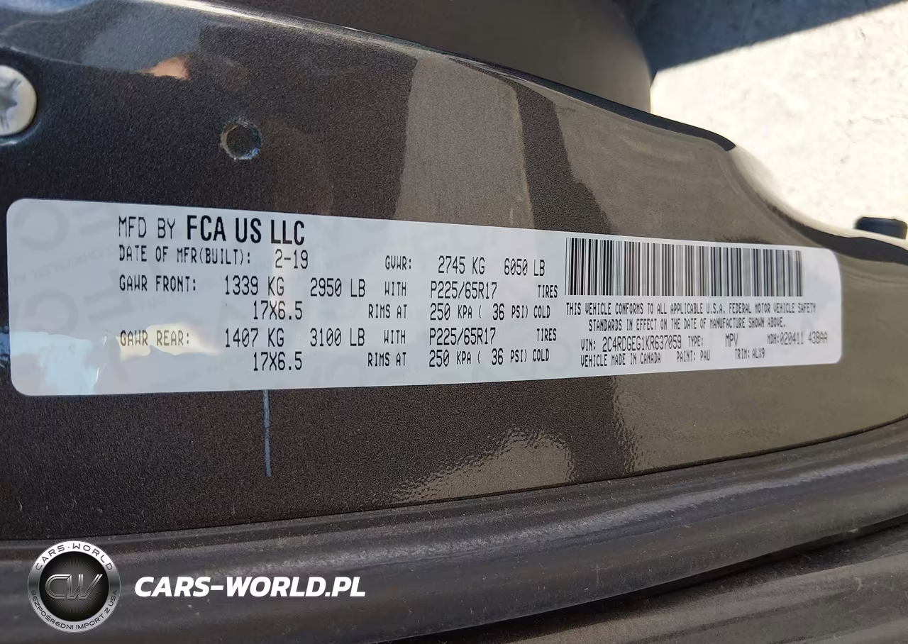 2019 Dodge Grand Caravan Gt VIN:2C4RDGEG1KR637059 - 9