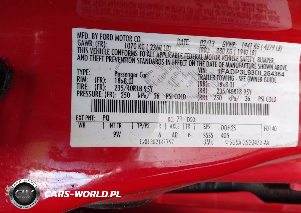 2013 Ford Focus St VIN:1FADP3L93DL264364 - 9