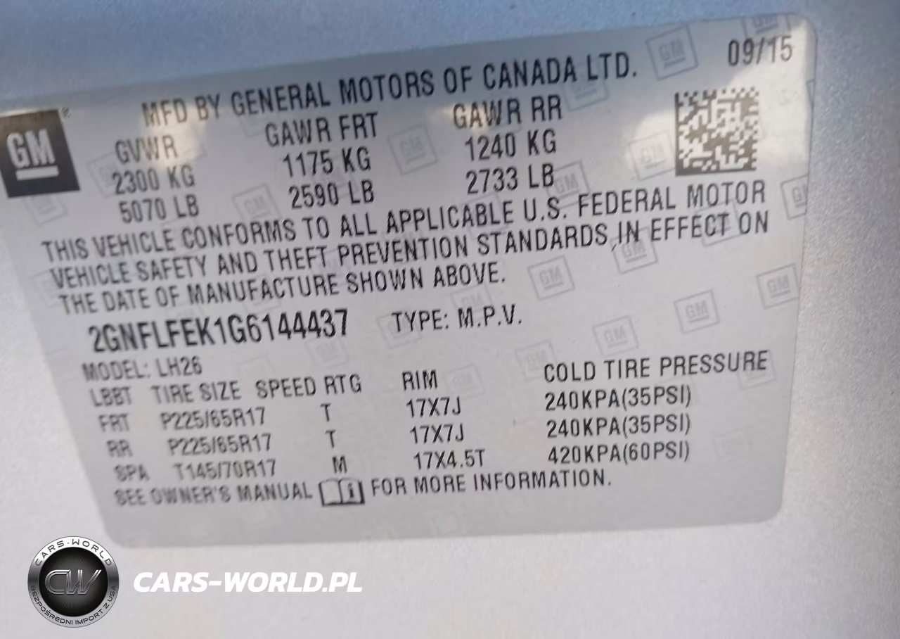 2016 Chevrolet Equinox Lt VIN:2GNFLFEK1G6144437 - 9