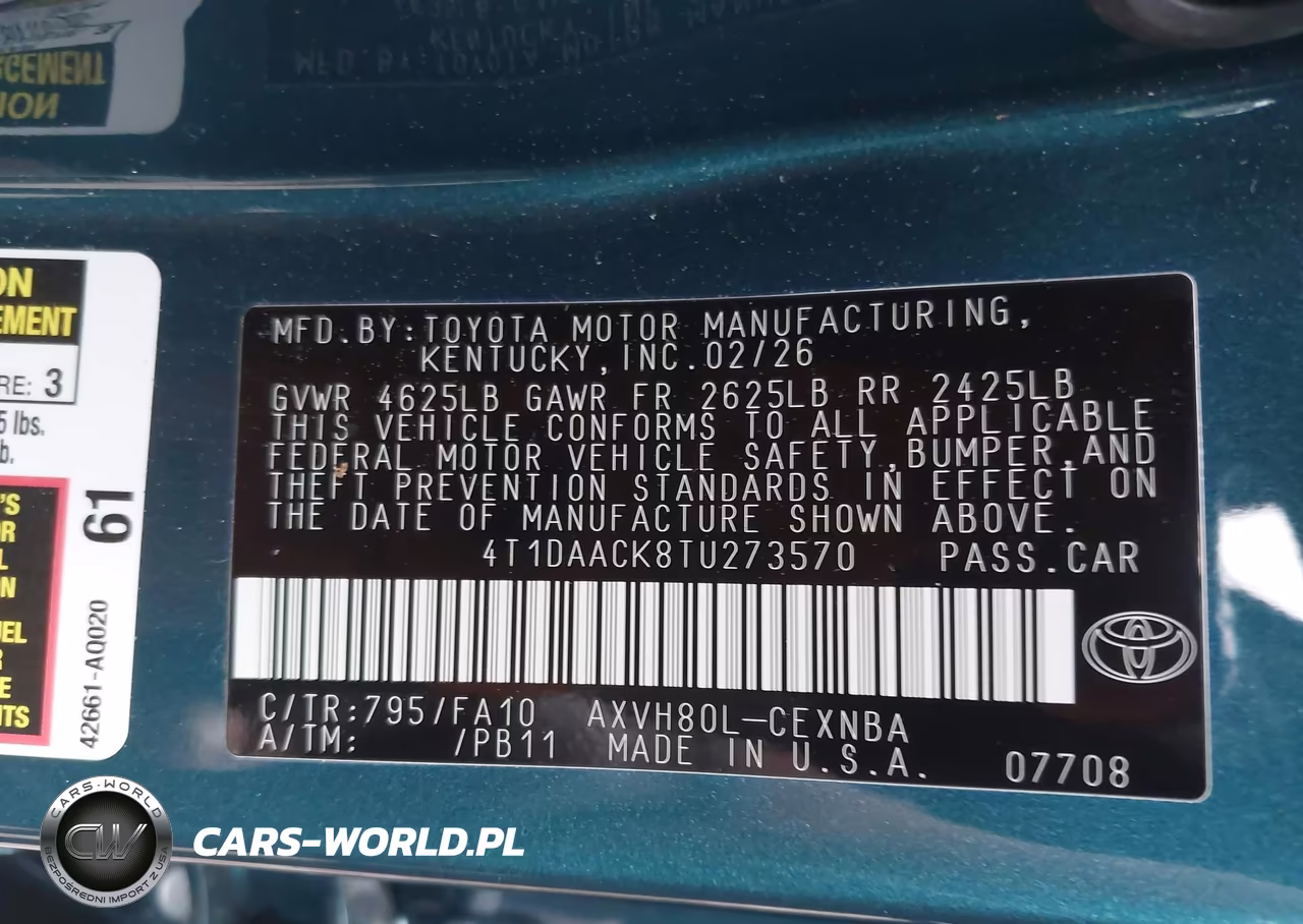 2026 Toyota Camry Le VIN:4T1DAACK8TU273570 - 9