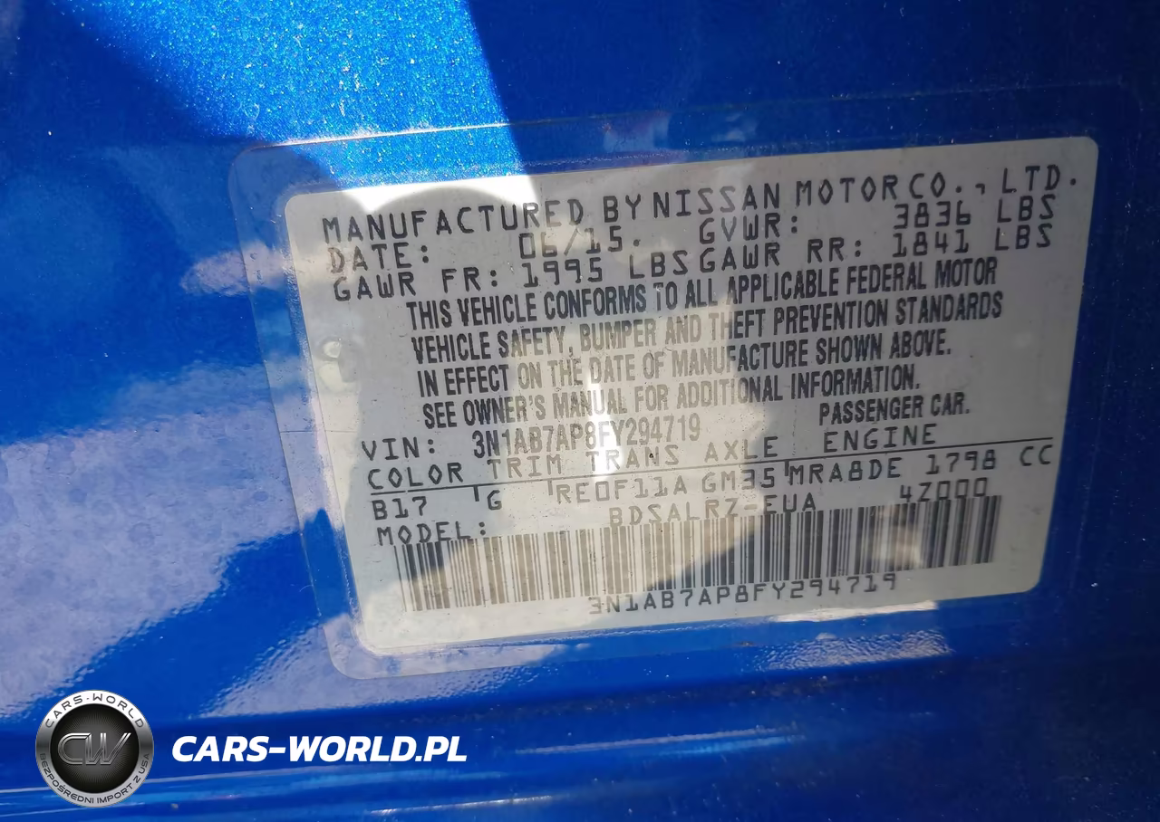 2015 Nissan Sentra Sr VIN:3N1AB7AP8FY294719 - 9