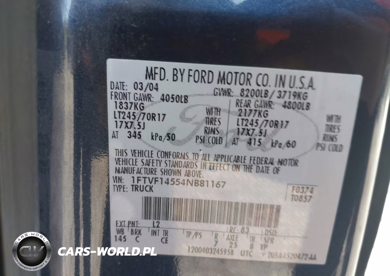 2004 Ford F150 VIN:1FTVF14554NB81167 - 9