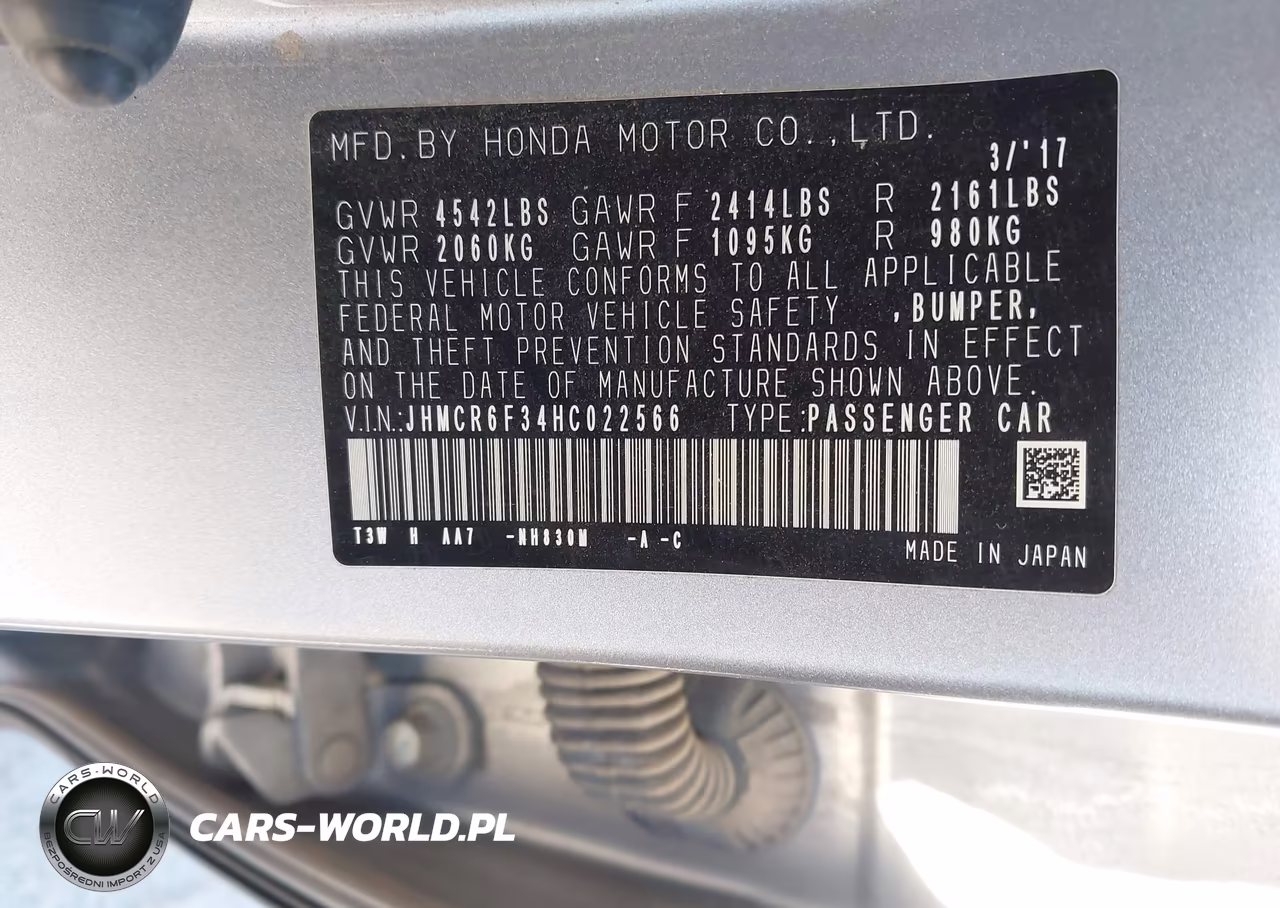 2017 Honda Accord Hybrid VIN:JHMCR6F34HC022566 - 9