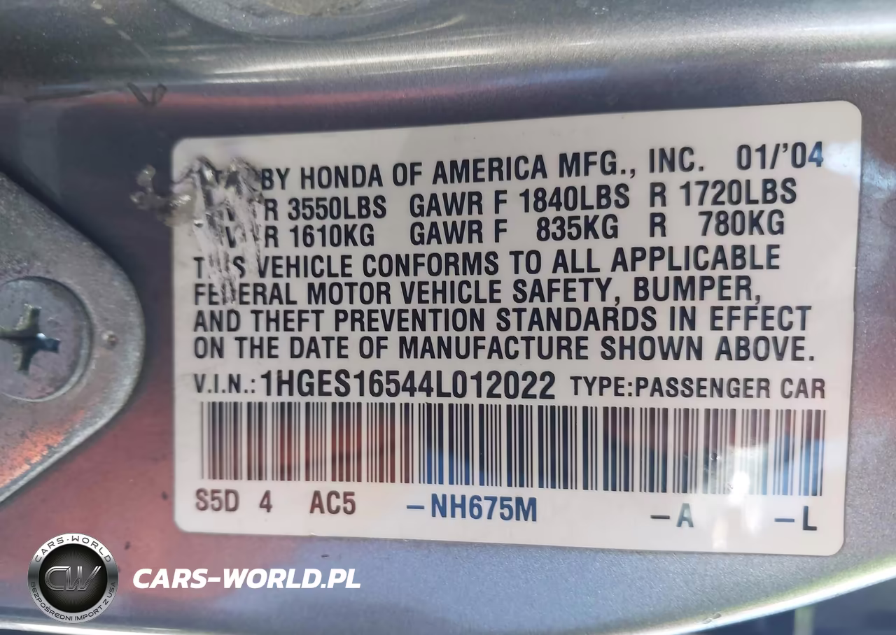 2004 Honda Civic Lx VIN:1HGES16544L012022 - 9