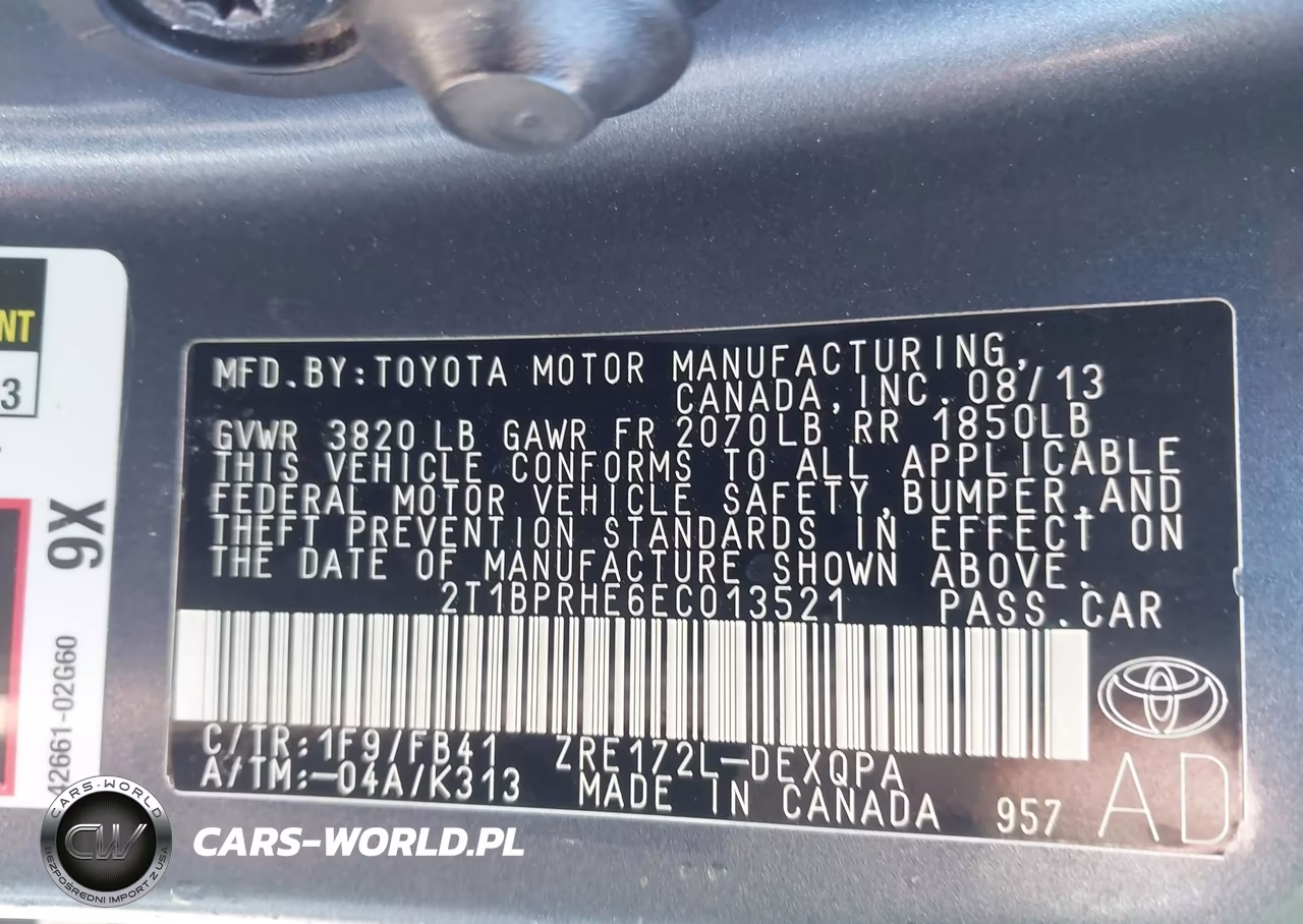 2014 Toyota Corolla Le Eco VIN:2T1BPRHE6EC013521 - 9