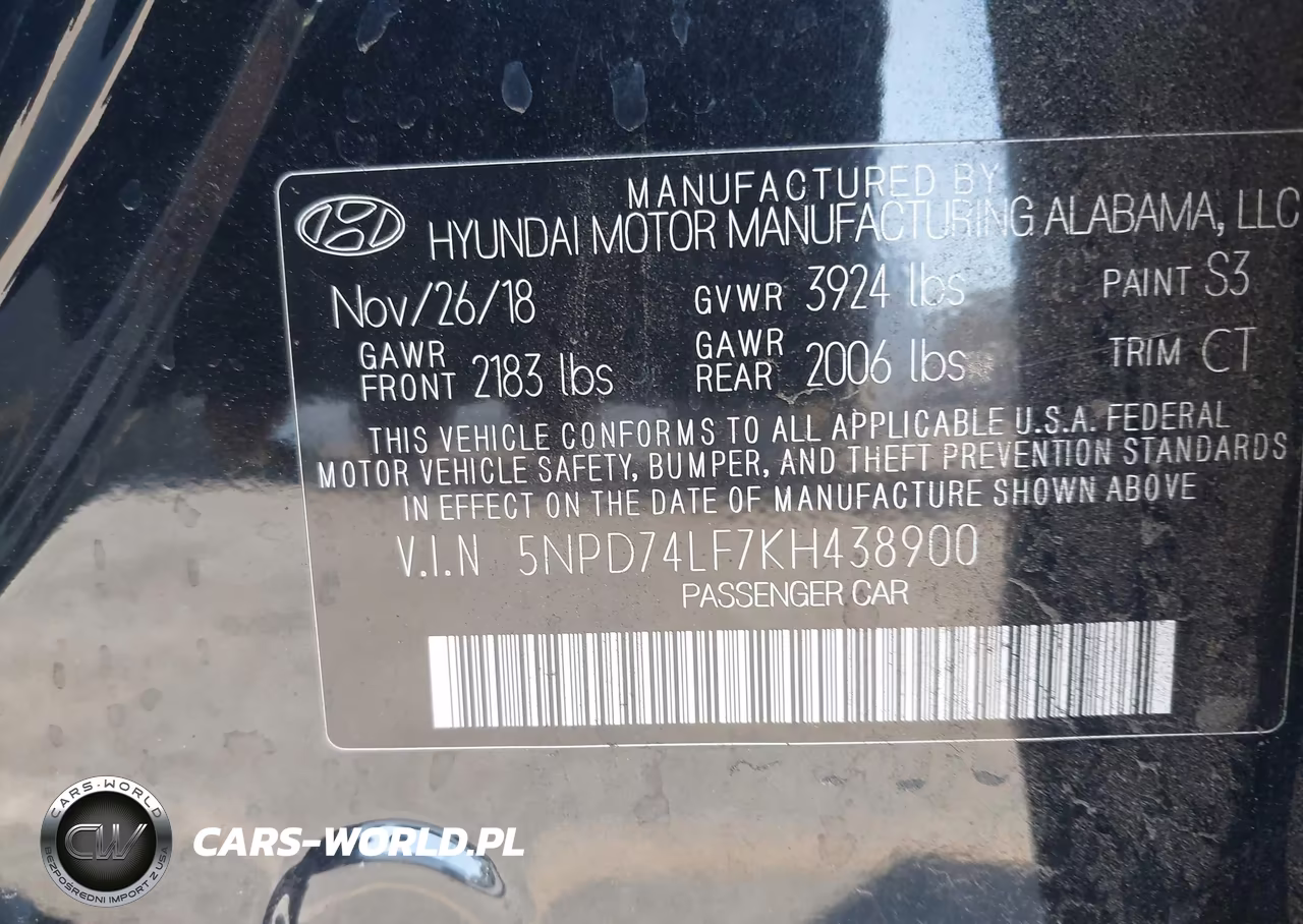 2019 Hyundai Elantra Se VIN:5NPD74LF7KH438900 - 9