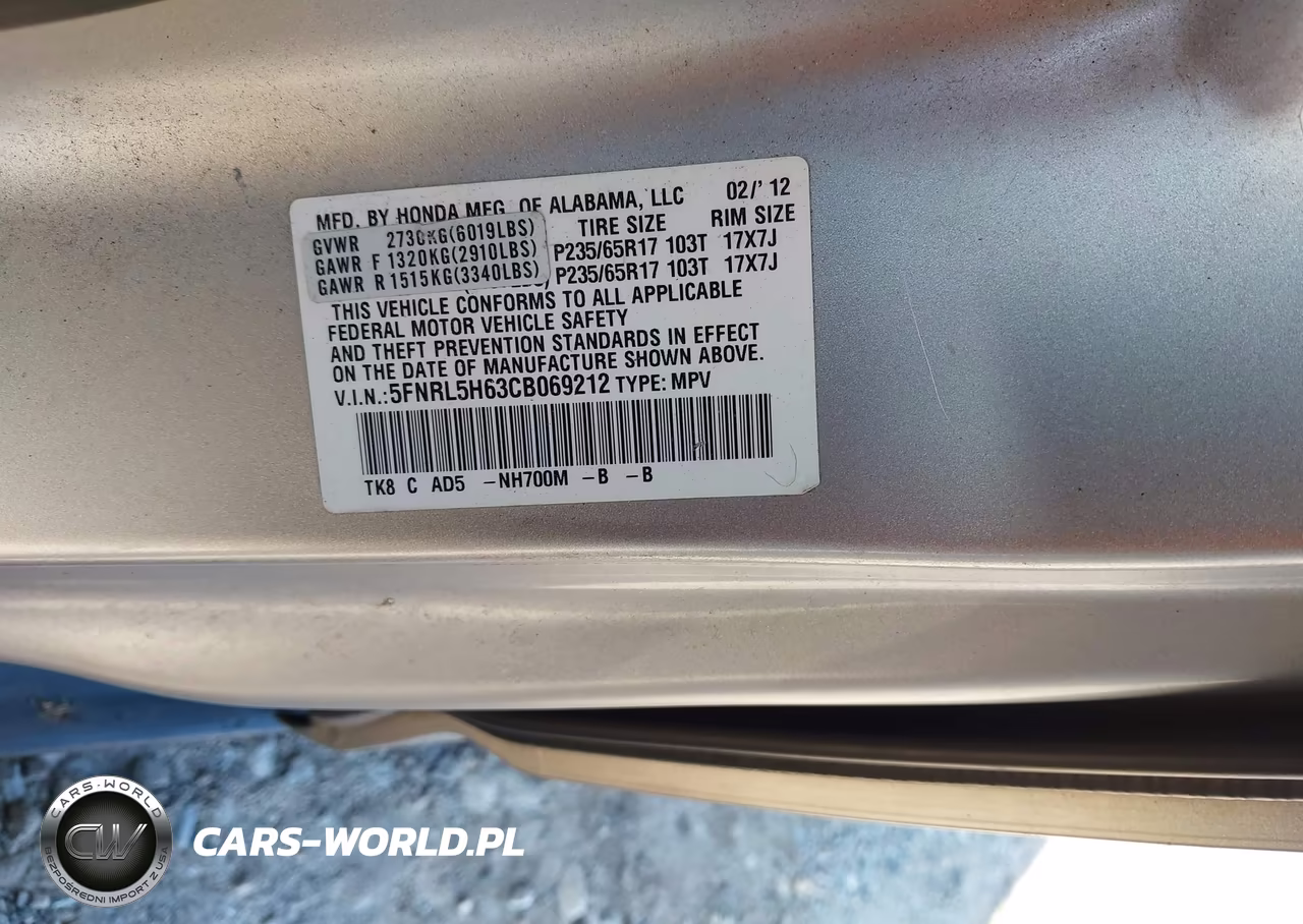 2012 Honda Odyssey Ex-L VIN:5FNRL5H63CB069212 - 9