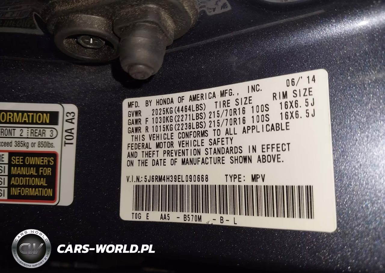 2014 Honda Cr-V Lx VIN:5J6RM4H39EL090668 - 9