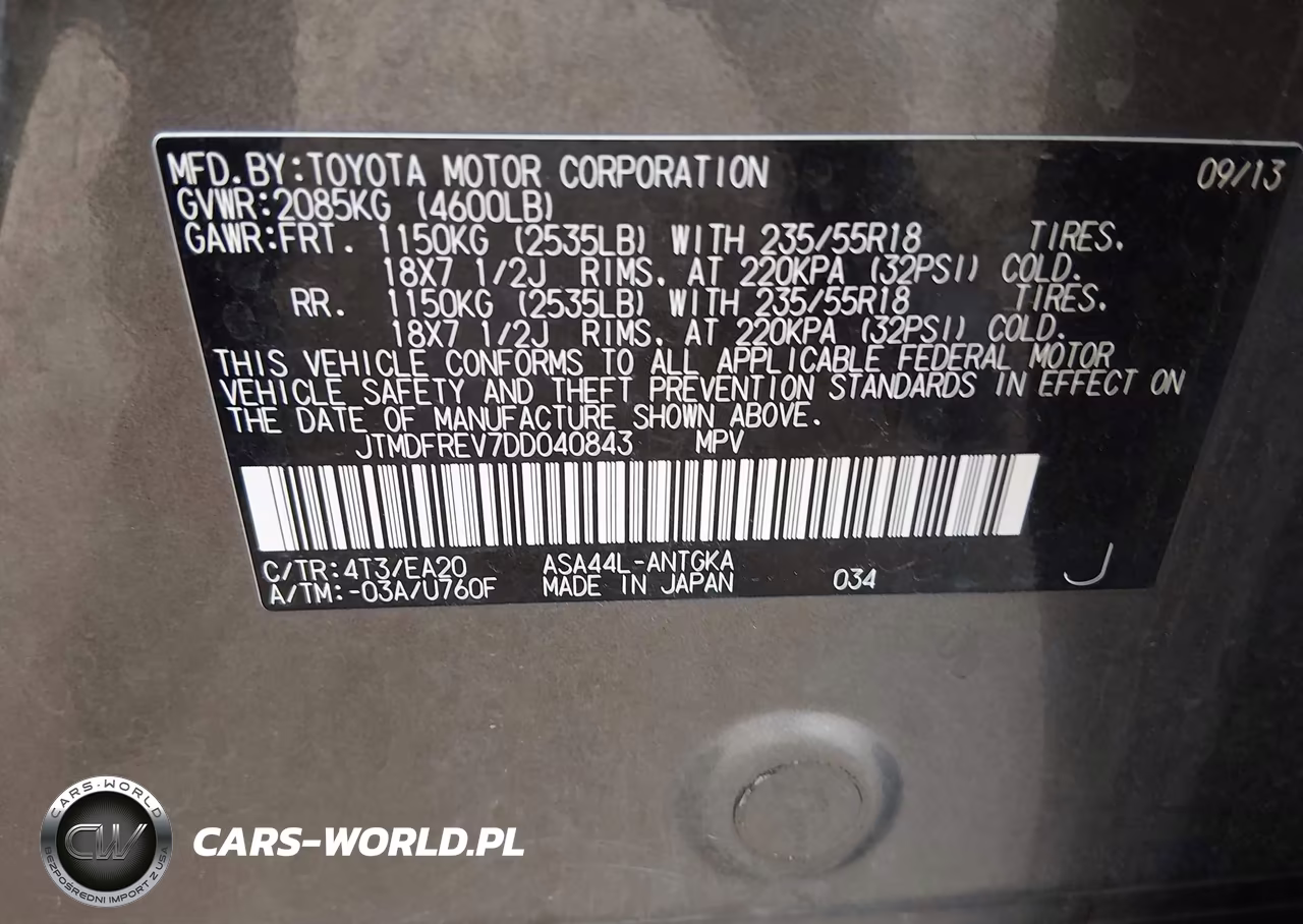 2013 Toyota Rav4 Limited VIN:JTMDFREV7DD040843 - 9